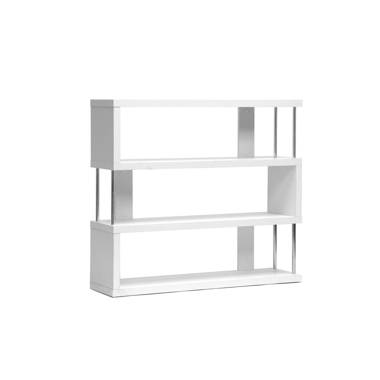 Orren Ellis Studio Barnes White Three Shelf Modern Bookcase